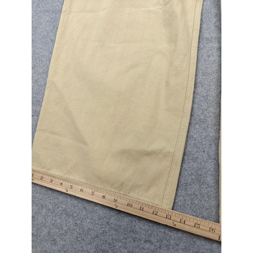 Roucha Pants Mens 42x29 Beige Wide Leg‎ Pleated Khaki Denim Relaxed Fit Casual